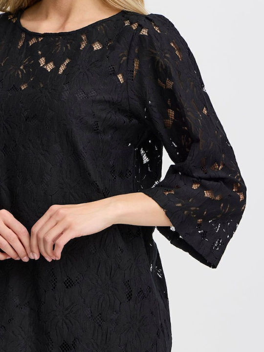 Wedding - Christening Dress with Lace Black