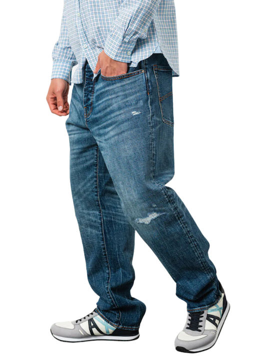 Men's Jeans Pants with Loose Tapered Fit Blue