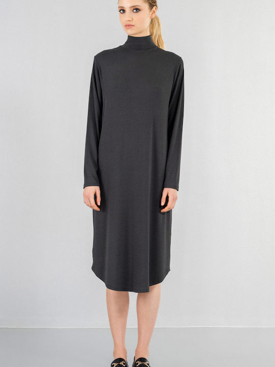 Philosophy Wear Midi Dress Turtleneck Anthracite