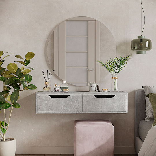 Masă de machiaj Alberto Marble Grey 100x32.5x22cm