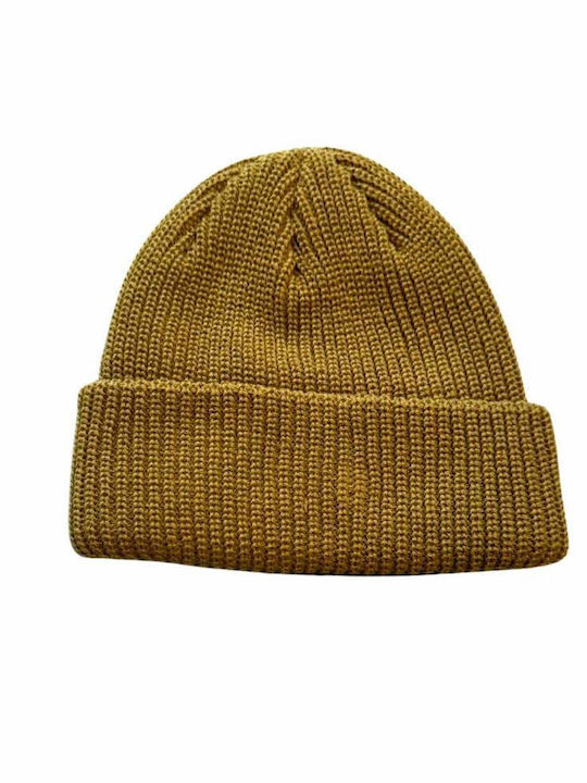 The Hundreds Beanie Unisex Beanie Knitted in Khaki color