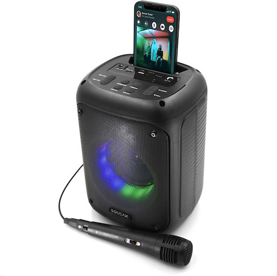 Karaoke Speaker with Wired Microphone and Lighting Effects Squeak Beatflow BT 5.0 + EDR SQ1005 Black