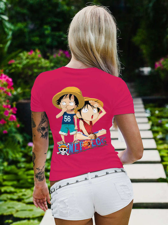 Characters T-shirt One Piece Φούξια Βαμβακερό