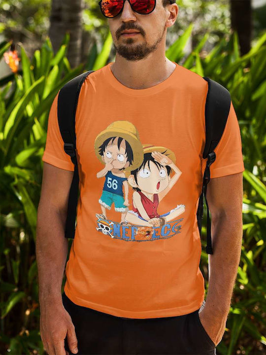 Characters T-shirt One Piece Πορτοκαλί Βαμβακερό