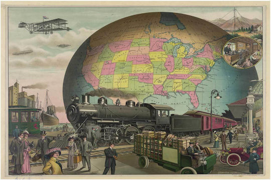 Πίνακας Twentieth Century Transportation E.s Yates Des Chi 120x80