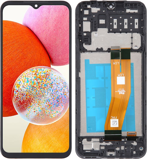 Screen OLED Lcd with Touch Mechanism and Frame for Samsung Galaxy A14 SM-A145F. (Black)