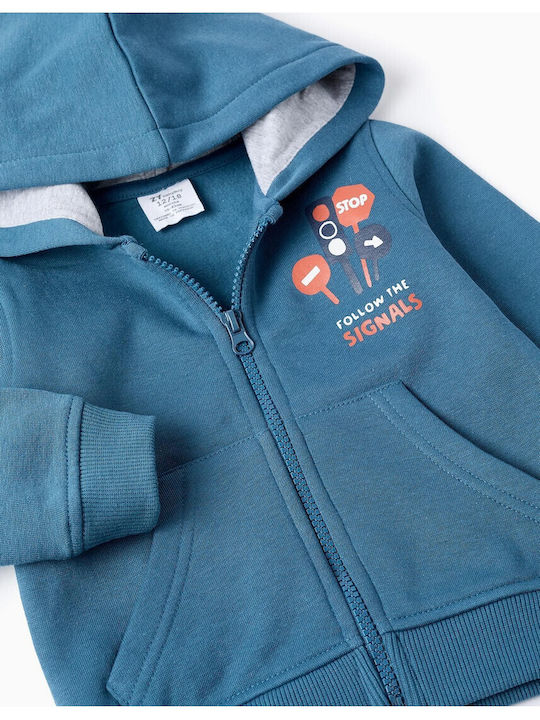 Kinder Sweatpants Set Mit Jacke Petrol Blau 2Stücke