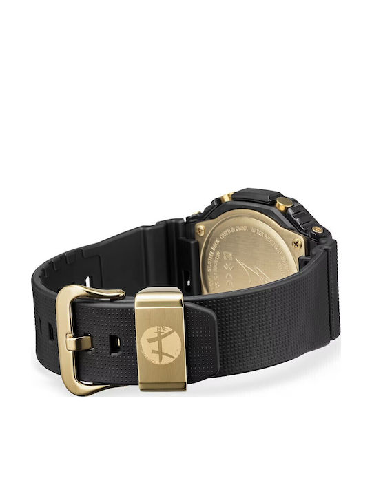 Casio Rui Hachimura Digital Herrenuhr Chronograph Batterie mit Schwarz Kautschukarmband