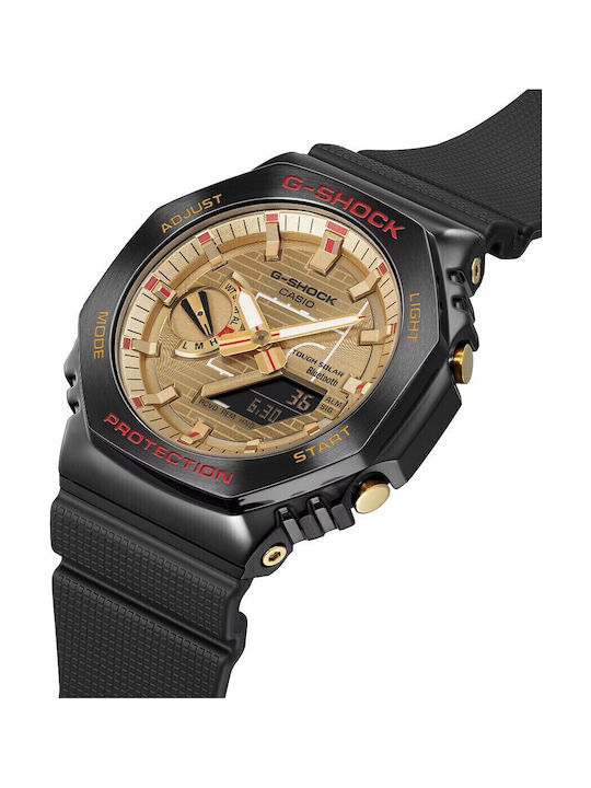 Casio Rui Hachimura Digital Herrenuhr Chronograph Batterie mit Schwarz Kautschukarmband