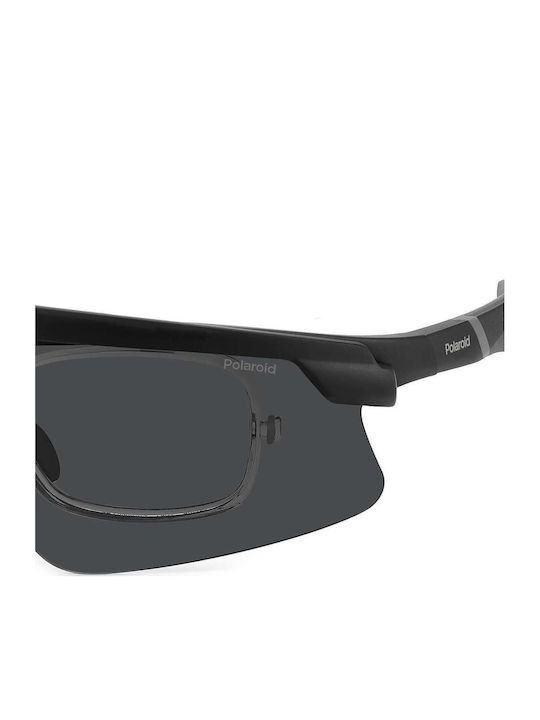 Polaroid Unisex Sunglasses with Black Plastic Frame and Gray Polarized Lens PLD7056/C O6W/M9