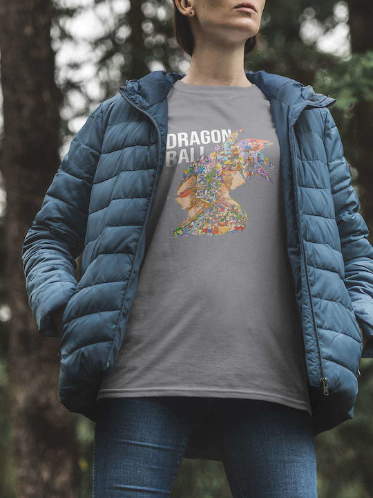 Collage Artwork T-shirt Dragon Ball Gray Baumwolle