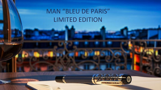 Waterman Edition Stilou Medium Roșu Din Alamă Cu Cerneală Albastră