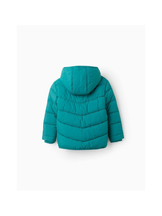 Zippy Kids Quilted Jacket with Lining & Hood Green