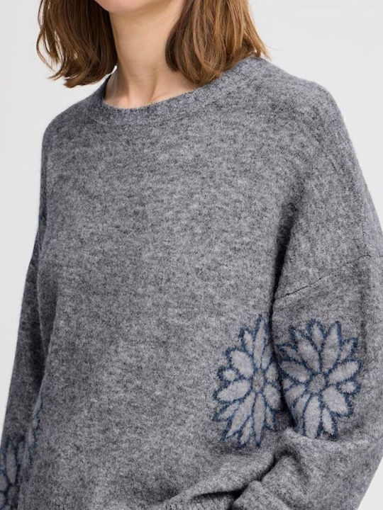 Women's Long Sleeve Sweater Grey Melange