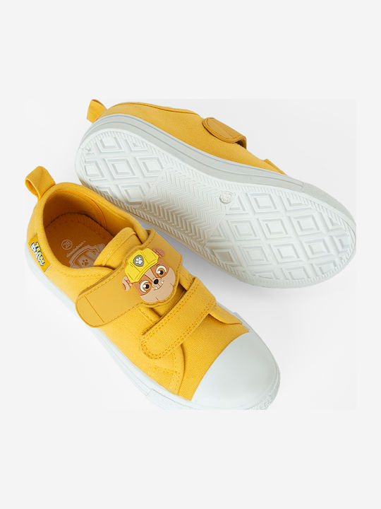 Paw Patrol Παιδικά Sneakers με Σκρατς Κίτρινα