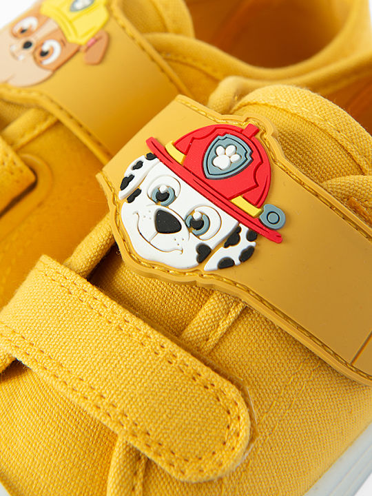 Paw Patrol Παιδικά Sneakers με Σκρατς Κίτρινα