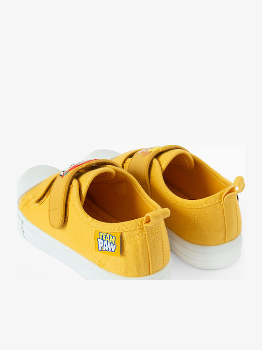 Paw Patrol Παιδικά Sneakers με Σκρατς Κίτρινα