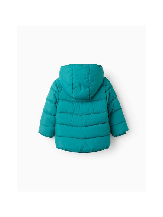 Zippy Kids Quilted Jacket with Lining & Hood Green