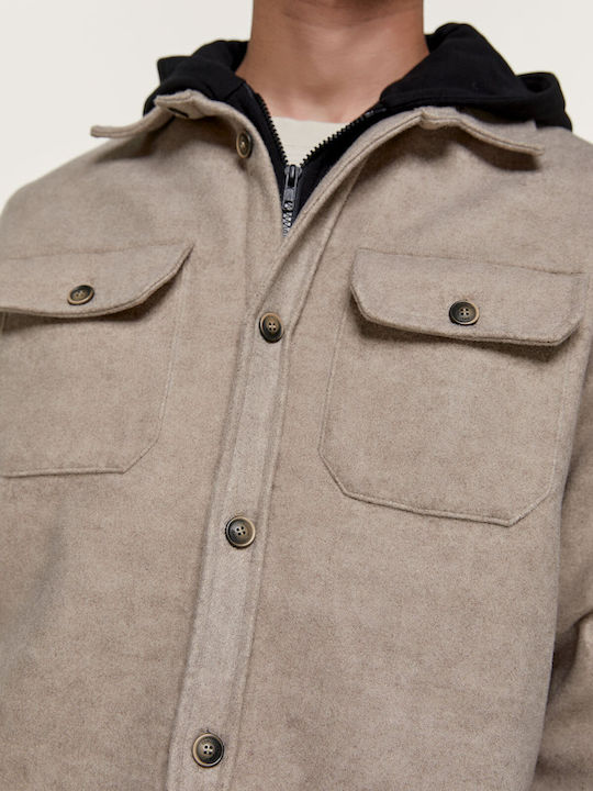 Edward Jeans Men's Winter Jacket Beige