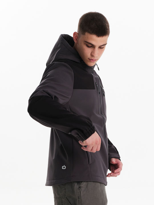 Winter Jacket Waterproof and Windproof Dark Grey / Black