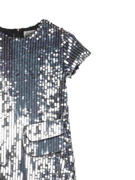 Joyce Children's Dress with Sequins Silver