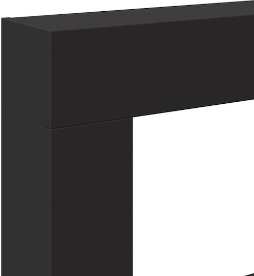 vidaXL Metallic Fireplace Screen with Panels 82x18x81cm Black