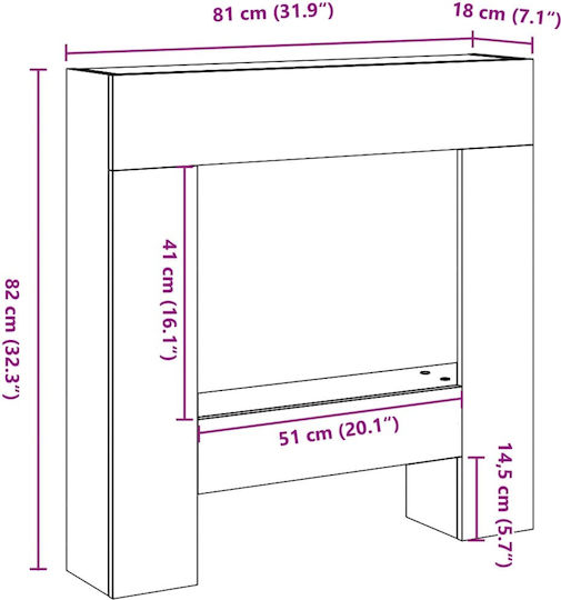 vidaXL Μεταλλικό Προστατευτικό Τζακιού 82x18x81cm