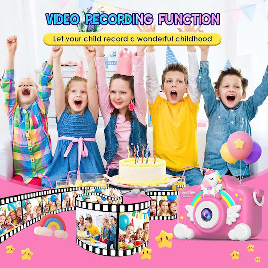 Unicorn Children's Camera Optical Zoom 8x Pink