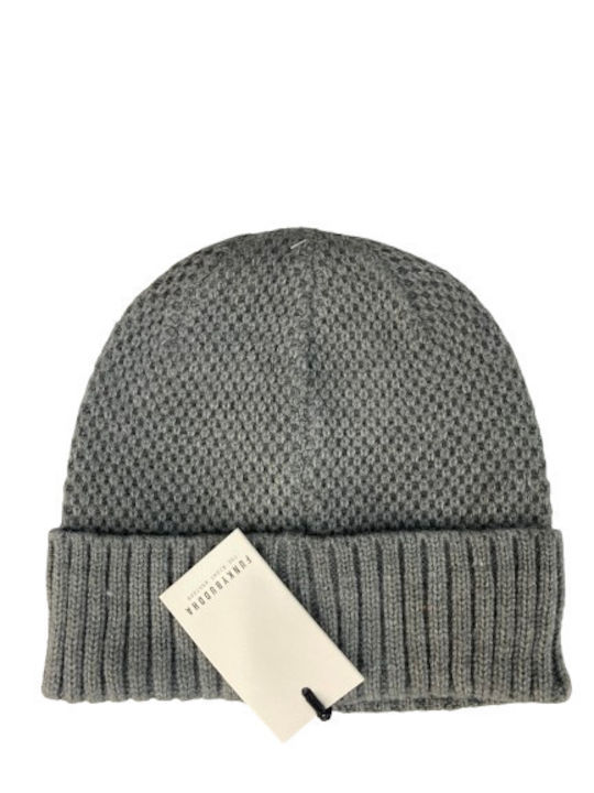 Funky Buddha Beanie Unisex Σκούφος Πλεκτός σε Γκρι χρώμα