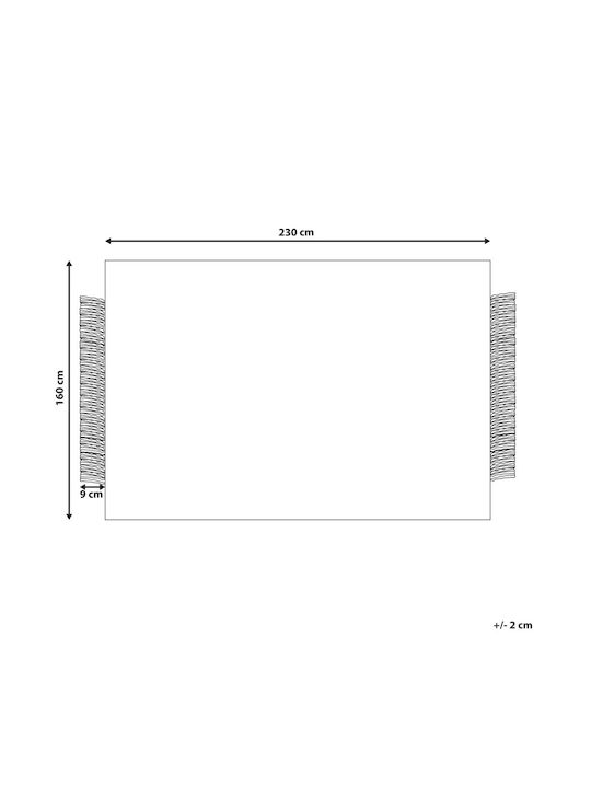 Beliani Χαλί Ορθογώνιο Μάλλινο Grey 160x230cm