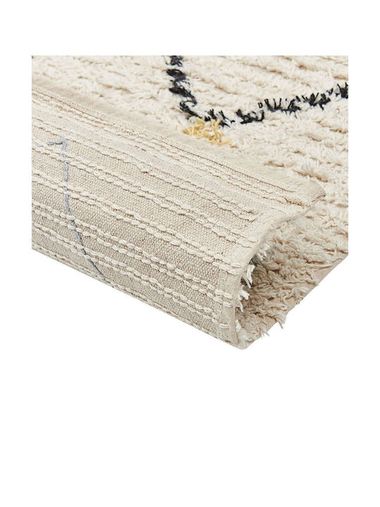 Beliani Teppich Rechteckig Baumwolle Beige
