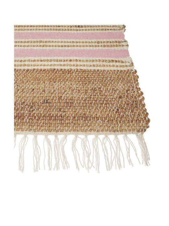 Beliani Rug Rectangular from Jute Beige And Pink