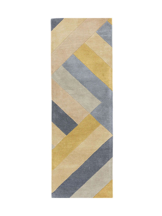 Asiatic London Big Zig Handmade Rug Rectangular Wool Gray Ochre Grey Blue