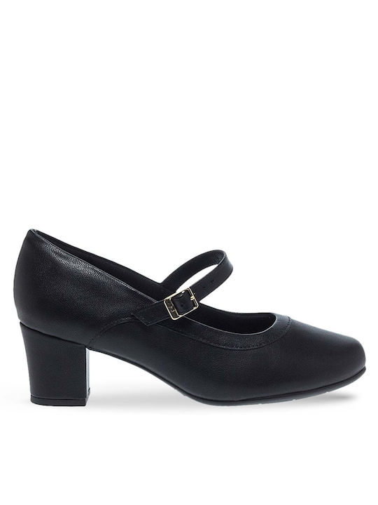 Piccadilly Synthetic Leather Pointed Toe Black Heels