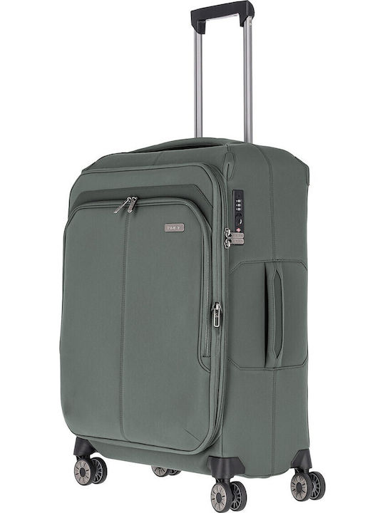 Medium Expandable Suitcase Travelite Priima Olive