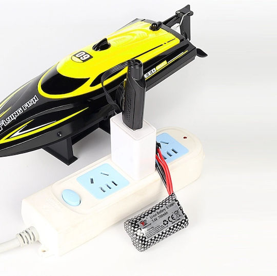 Iuni Hj812 Дистанционно Управляема Лодка Rc Състезателна Скоростна Лодка Дрифт Скорост 25 км/ч 2.4GHz Жълта