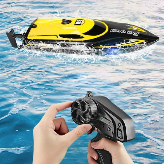 Iuni Hj812 Дистанционно Управляема Лодка Rc Състезателна Скоростна Лодка Дрифт Скорост 25 км/ч 2.4GHz Жълта