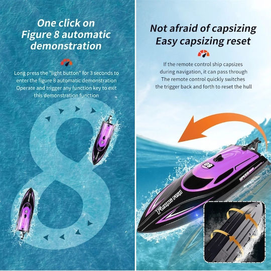 Iuni Hj812 Barcă cu Telecomandă Rc Racing Speed Boat Drift Viteză 25 Km/h 2.4GHz