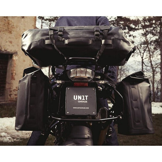 Unit Garage Sac pentru Motociclete Stanga Aluminiu 35lt in Negru culoare