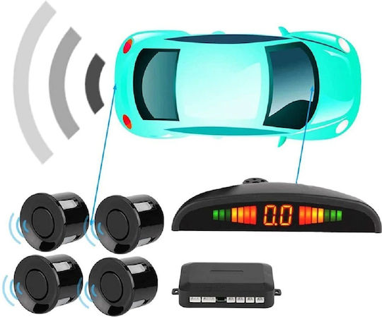 Car Parking System Back with Camera / Screen / Buzzer and 4 Sensors in Black Color