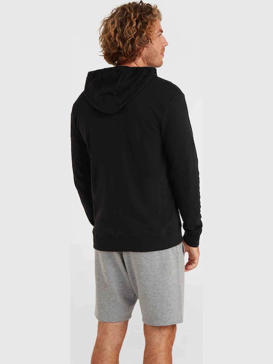Men's Cardigan with Hood Black