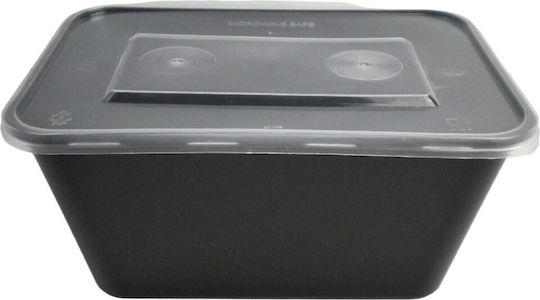 Plastic Microwave Food Containers with Lid 750ml 50 Pieces