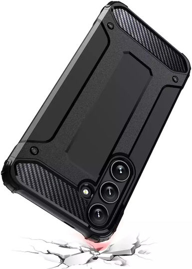 Hurtel Back Cover Σιλικόνης / Πλαστικό Σετ με Τζαμάκι Μαύρο (Samsung S24)