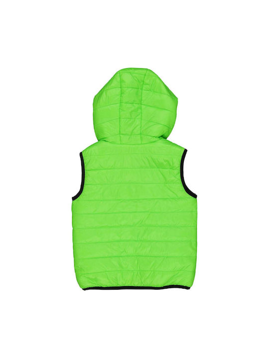 Birba Trybeyond Kids Casual Jacket Sleeveless with Hood Fluo Green