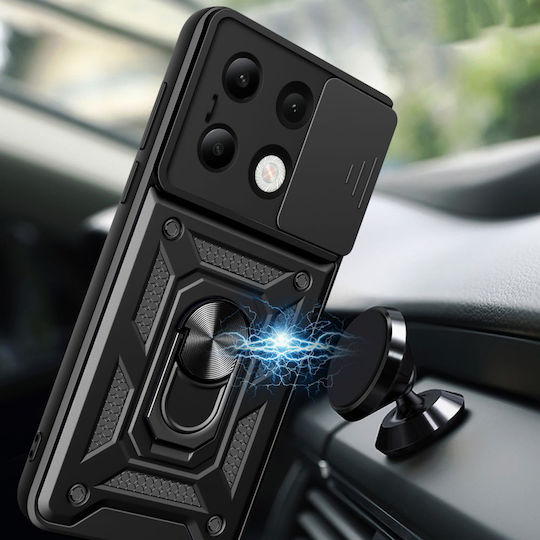 Techsuit Techsuit Camshield Задна корица Пластмаса / Силикон Черен (Redmi Note 13 4G)