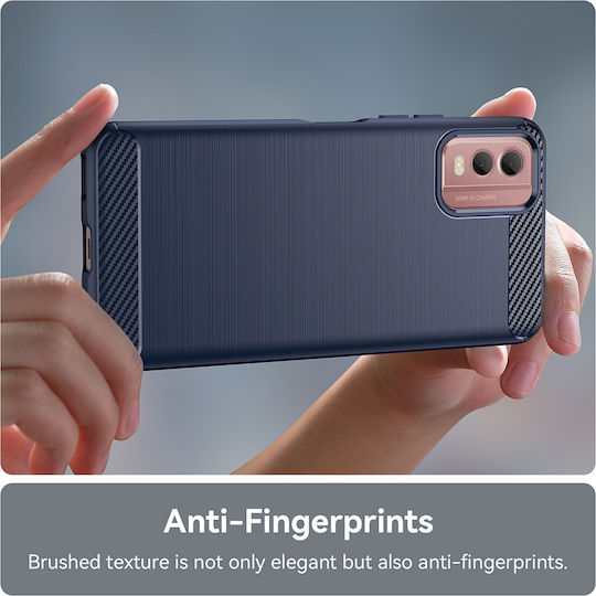 Techsuit Carbon Back Cover Silicone Blue (Nokia C32)
