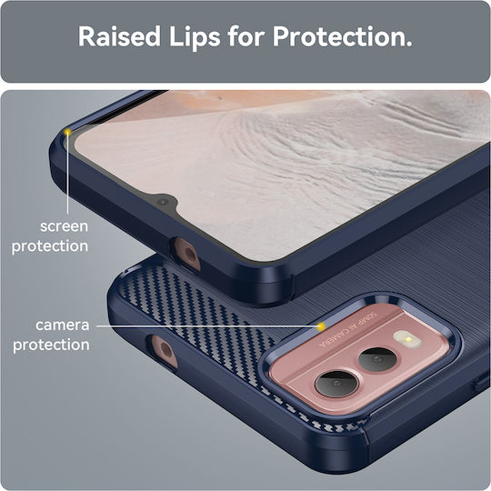 Techsuit Carbon Back Cover Silicone Blue (Nokia C32)