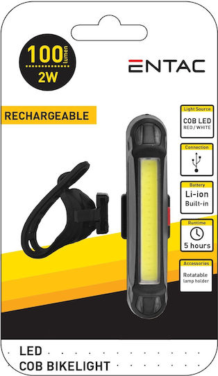 Entac EBL-PL-COB Reîncărcabil Partea din spate Lumină Bicicletă Cob din plastic