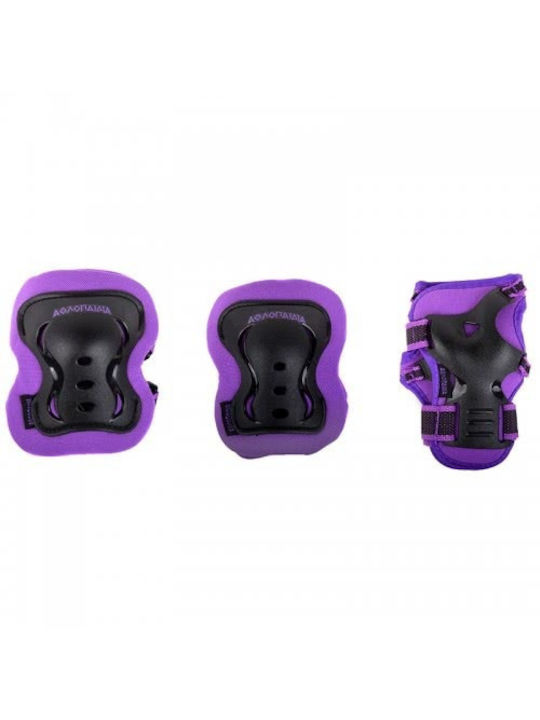 Athlopaidia Children's Protective Gear Set for Rollers Purple