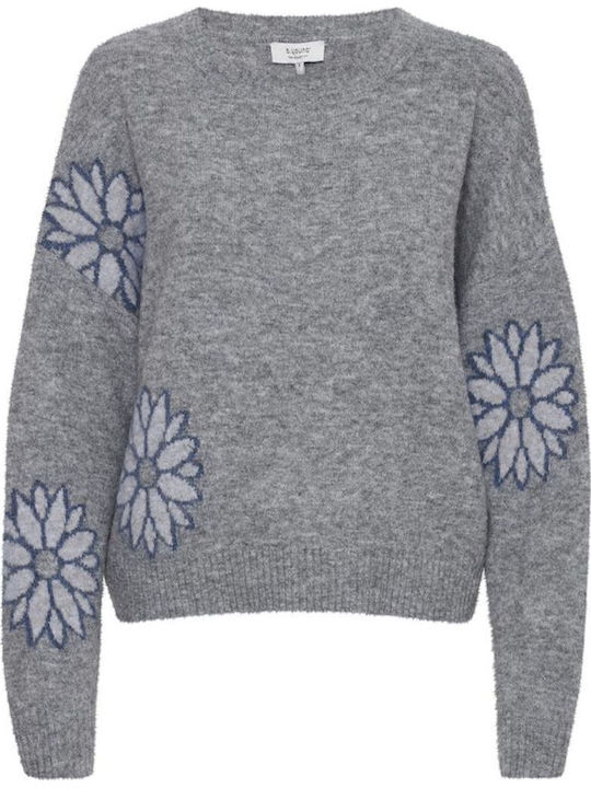 Women's Long Sleeve Sweater Grey Melange